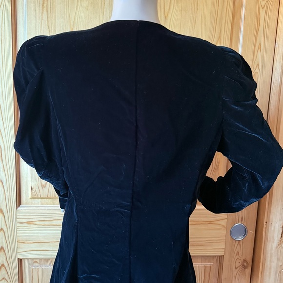 Vintage 80s Cachet Bari Protas Black Velvet Jacket 11 Gold Embroidery Victorian - Picture 12 of 16